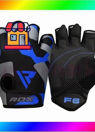 Bs рукавички для фітнесу best mix rdx f6 sumblimation blue m bas77/n