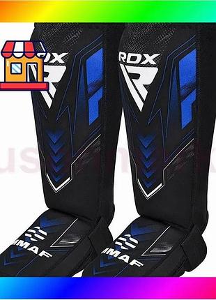 Bs защита для голеней best mix и стоп rdx neoprene shin instep immaf-1-blue-l bas77/n