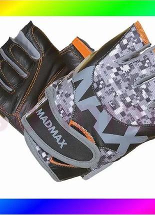 Bs рукавички для фітнесу best mix madmax mfg-831 mti 83.1 grey/digital camo m bas77/n