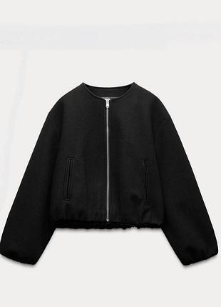 Чорний стильний бомбер zara розмір xs новий
