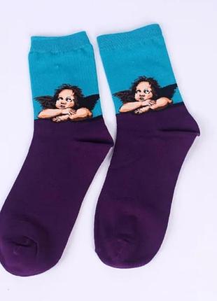 Носки женские яркие котоновые 35-40р one size фиолетовый