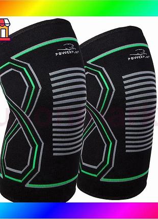 Bs наколінники powerplay 4099 best mix knee support чорно/зелені l/xl (пара) bas77/n