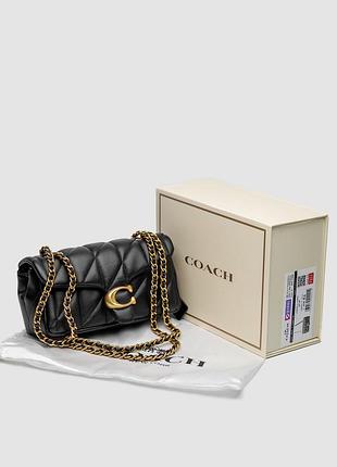 💎 coach tabby shoulder bag 20 with quilting black/gold 4