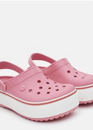 Женские кроксы crocs jibbitz crocband platform рожеві розовые