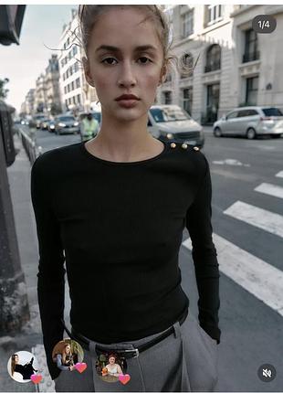 Лонгслів zara з ґудзиками
