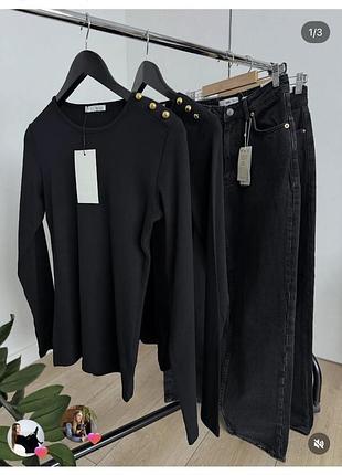Лонгслів zara з ґудзиками 4