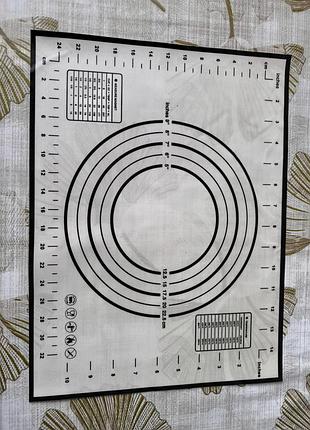 Килимок для розкачування тіста силіконовий з розміткою, 30×40 см