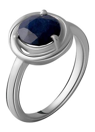 Серебряное кольцо высокогокачества с натуральным сапфиром 2.433ct, вес изделия 3,56 гр (2057529) 18 размер