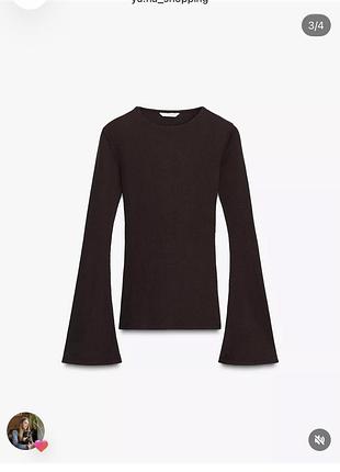 Лонгслів zara в рубчик 3
