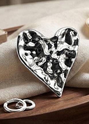 Брошь "сердце" 5,4 см