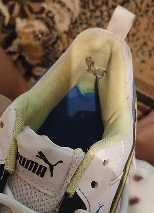 Кросівки чоловічі puma білі з синім 4