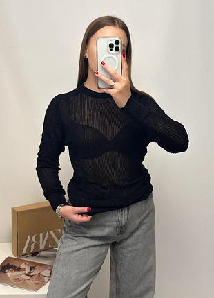 Лонгслів zara, напівпрозорий 4