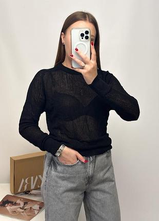 Лонгслів zara, напівпрозорий 2