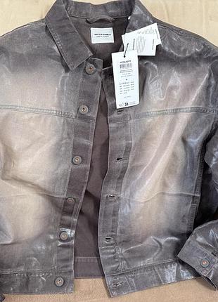 Jack & jones джинсовка унісекс нова вощена стилізована оверсайз суперова оригінал!