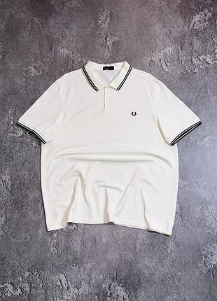 Біла футболка поло fred perry розмір 2xl оригінал стан ідеал чоловіче