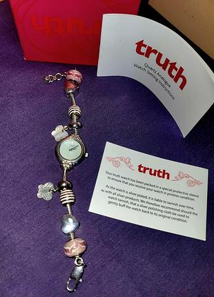 Новий посріблений годинник-браслет із шармами у стилі пандора truth від accurist(рідкість ексклюзив)
