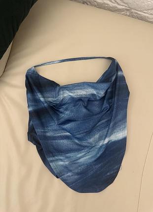 Жіночий кроп-топ tie-dye синій
