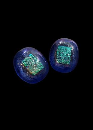 Винтажные серьги, клипсы, серёжки винтаж, красивые серьги, клипсы винтаж, стекло, бохо, винтаж