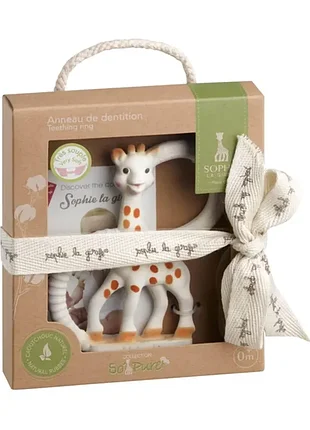 Іграшка прорізувач для немовлят sophie la girafe у формі кільця, 100% каучук