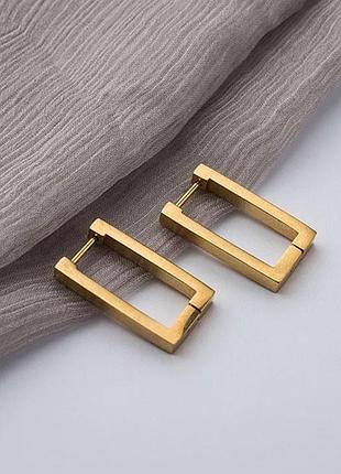 Серьги серьги серьги золотые прямоугольные