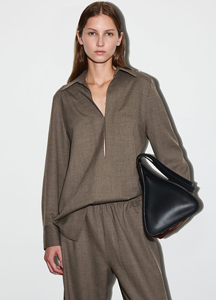 Рубашка женская cos open-collar wool-blend shirt / 36