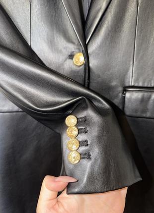 Пиджак шкіряний zara 4