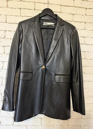 Пиджак шкіряний zara 2