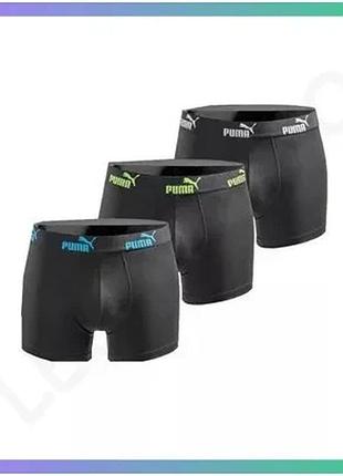 Чоловічі труси puma everyday cotton stretch чорні набір 3 шт для щоденного використання розмір l sku_100003547-010-030