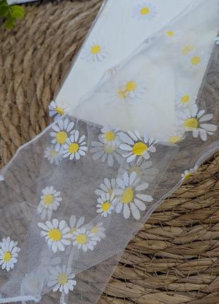 Носки с ромашками прозрачные белые🤍🌼 3