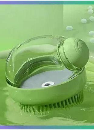 Силиконовая массажная щетка с дозатором semi cleaning device для собак и кошек зеленая уход за шерстью sku_cn14537