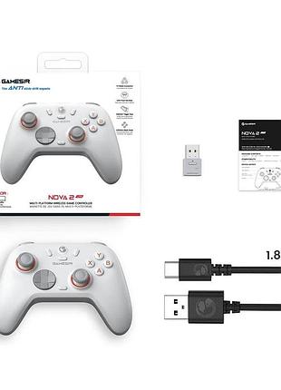 Геймпад gamesir nova 2 lite белый bluetooth 2.4g usb-c hall effect для пк switch android ios steam