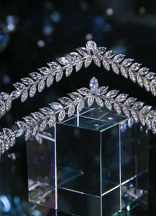 Королівська тіара "crystal leaf" діадема корона 👑