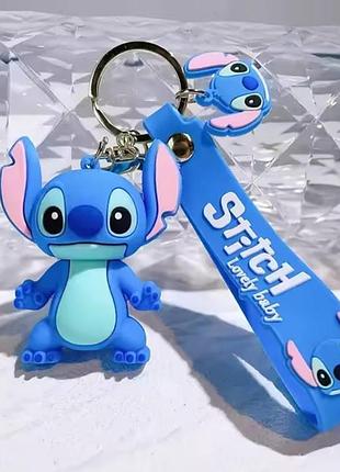 Брелок стич (stitch) з карабіном, синій