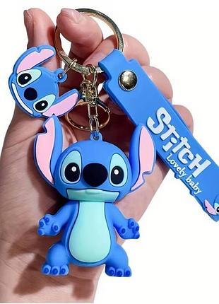 Брелок стич (stitch) с карабином, синий 3