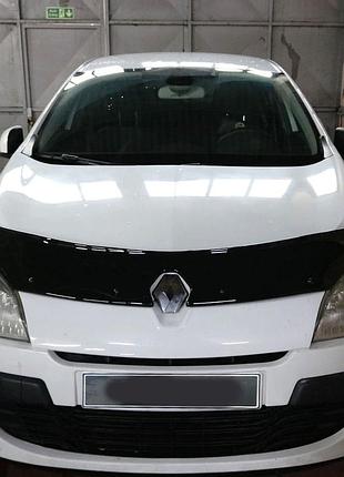 Дефлектор капота (мухобойка) renault megane 2010-2015 sedan (tan24)