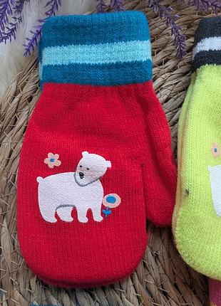 🧤 детские варежки 4-7лет красный