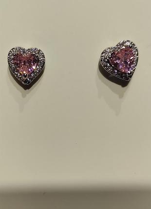 Сережки серця рожеві 2