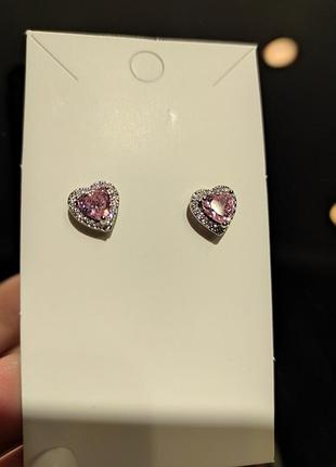 Сережки серця рожеві 3