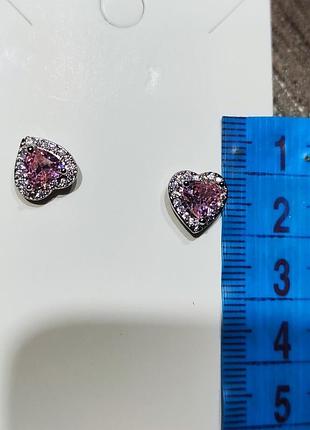 Сережки серця рожеві 4