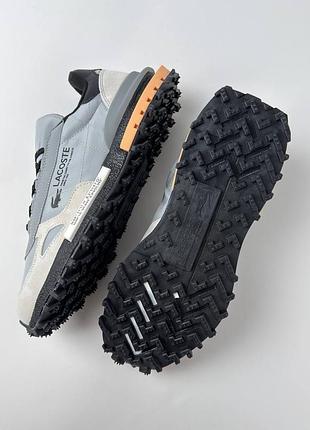 Мужские кроссовки lacoste elite active light grey black 4