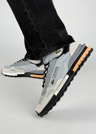Мужские кроссовки lacoste elite active light grey black 5