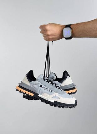 Мужские кроссовки lacoste elite active light grey black 6