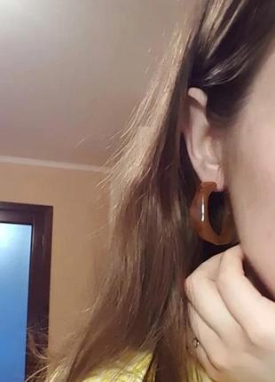Серьги сережки серёжки кольца белые молочные 5
