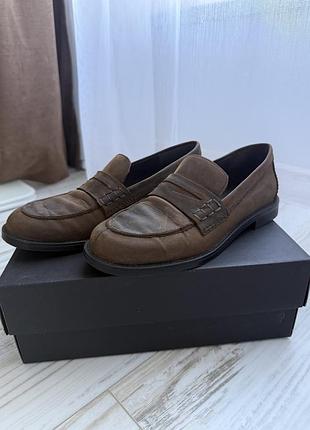 Лофери massimo dutti шкіряні коричневі 37 розмір