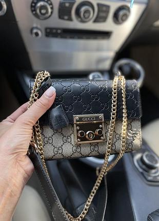 Маленькая женская сумка 18х13х5 см с кожи gucci мини кожаная сумочка с ремешком на плечо от гуччи