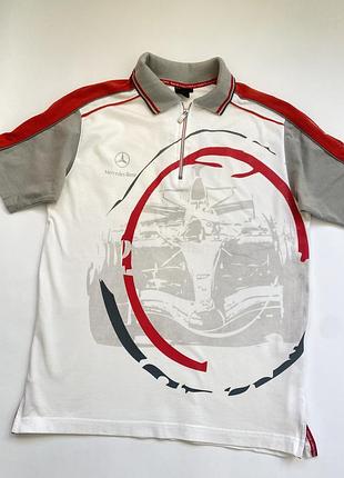 Мужское поло футболка оригинальная винтажная футболка-поло mercedes-benz f1 racing (коллекция 2007)