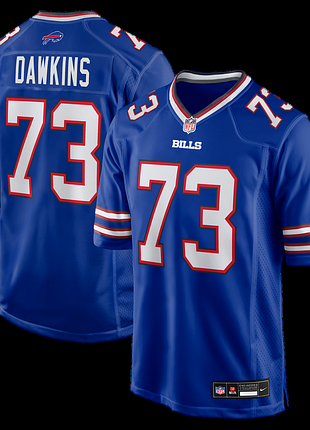 Buffalo bills dion dawkins #73 nike royal 2025 official nfl game jersey nwt xl
