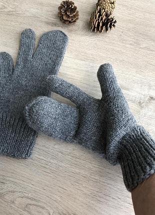 Рукавиці трипалі ручної роботи (headmade)  wool 100%