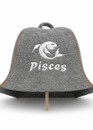 Банная шапка luxyart "pisces" натуральный войлок серый (lx-387)