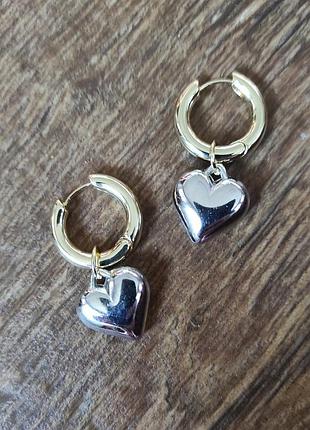 Серьги серьги сердца женские 3